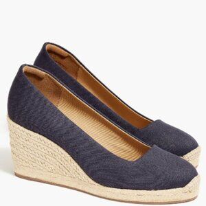 J. CREW Canvas espadrille wedges Size 7 1/2